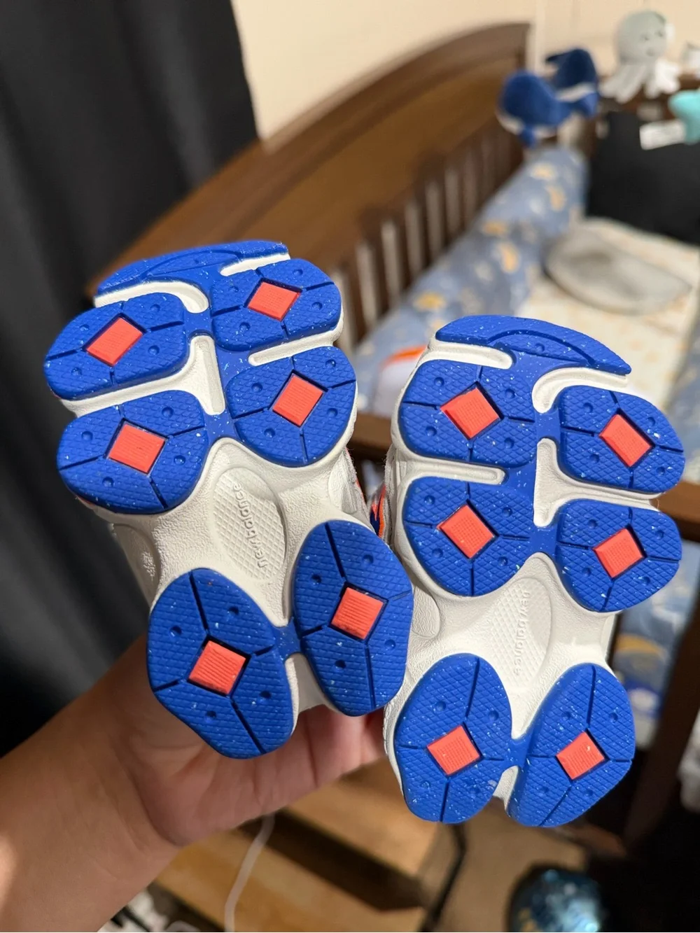 New Balance baby Gray, Blue and Coral Athletic Sneakers